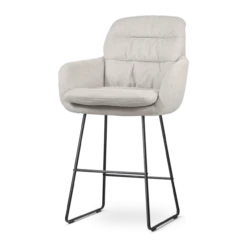 Barkruk Nino-Mia beige - zwart onderstel - 65 cm