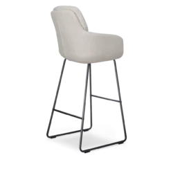 Barkruk Nino-Mia beige - zwart onderstel - 75 cm