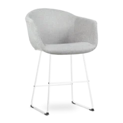 Barkruk Nino-otis grijs - wit onderstel - 65 cm