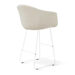barkruk Nino-Otis H75 cm wit onderstel cottonbeige