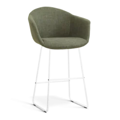 barkruk Nino-Otis H75 cm wit onderstel forestgroen