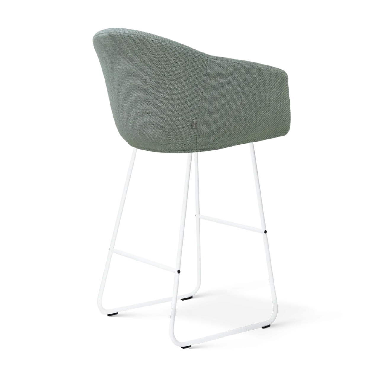 Barkruk Nino-Otis H75 cm wit onderstel saliegroen