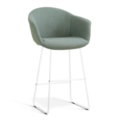 Barkruk Nino-Otis H75 cm wit onderstel saliegroen