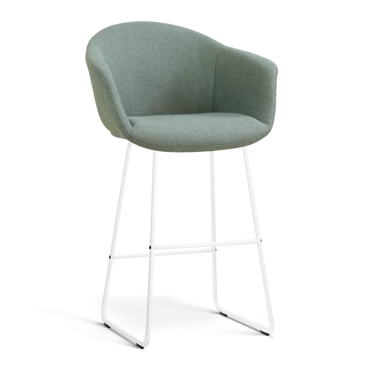 Barkruk Nino-Otis H75 cm wit onderstel saliegroen