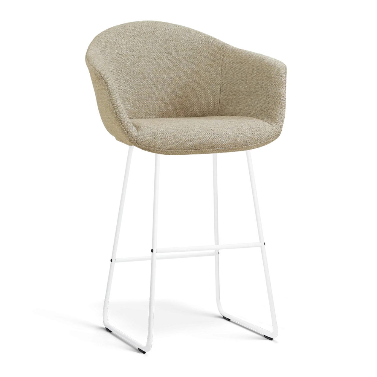 Barkruk Nino-Otis H75 cm wit onderstel taupe melange