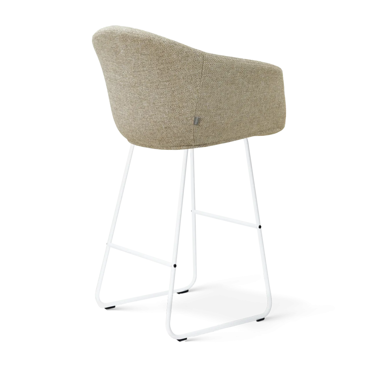 Barkruk Nino-Otis H75 cm wit onderstel taupe melange