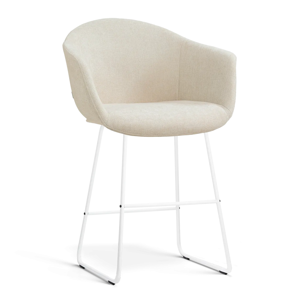 Barkruk Nino-Otis H65 cm wit onderstel cottonbeige