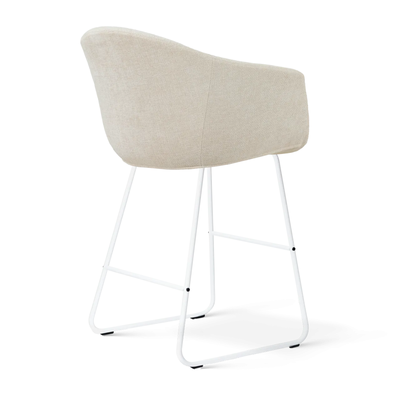 Barkruk Nino-Otis H65 cm wit onderstel cottonbeige