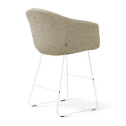 Barkruk Nino-Otis H65 cm wit onderstel taupe melange