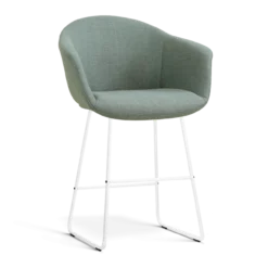 Barkruk Nino-Otis H65 cm wit onderstel saliegroen