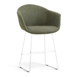 Barkruk Nino-Otis H65 cm wit onderstel forestgroen
