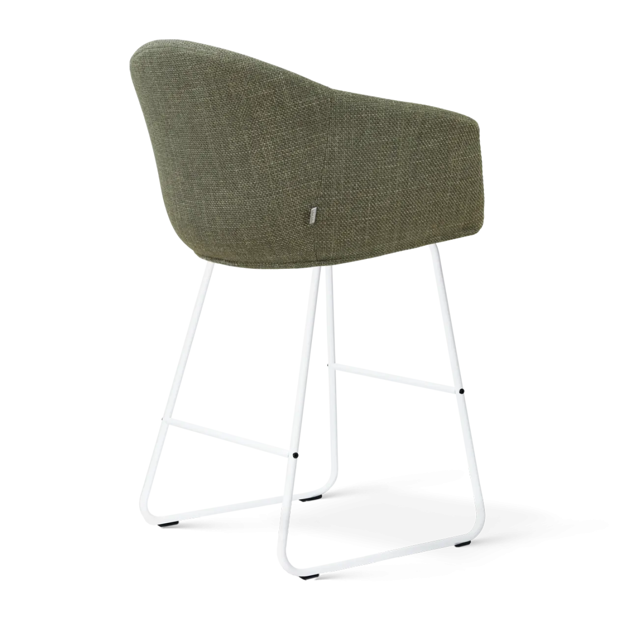 Barkruk Nino-Otis H65 cm wit onderstel forestgroen