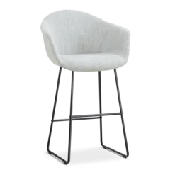 Barkruk Nino-Otis H75 cm zwart onderstel grijs melange