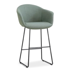 Barkruk Nino-Otis H75 cm zwart onderstel saliegroen