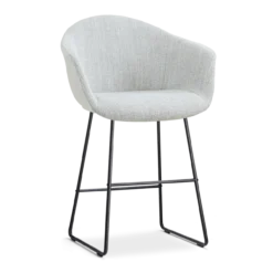 Barkruk Nino-Otis H65 cm zwart onderstel grijs melange