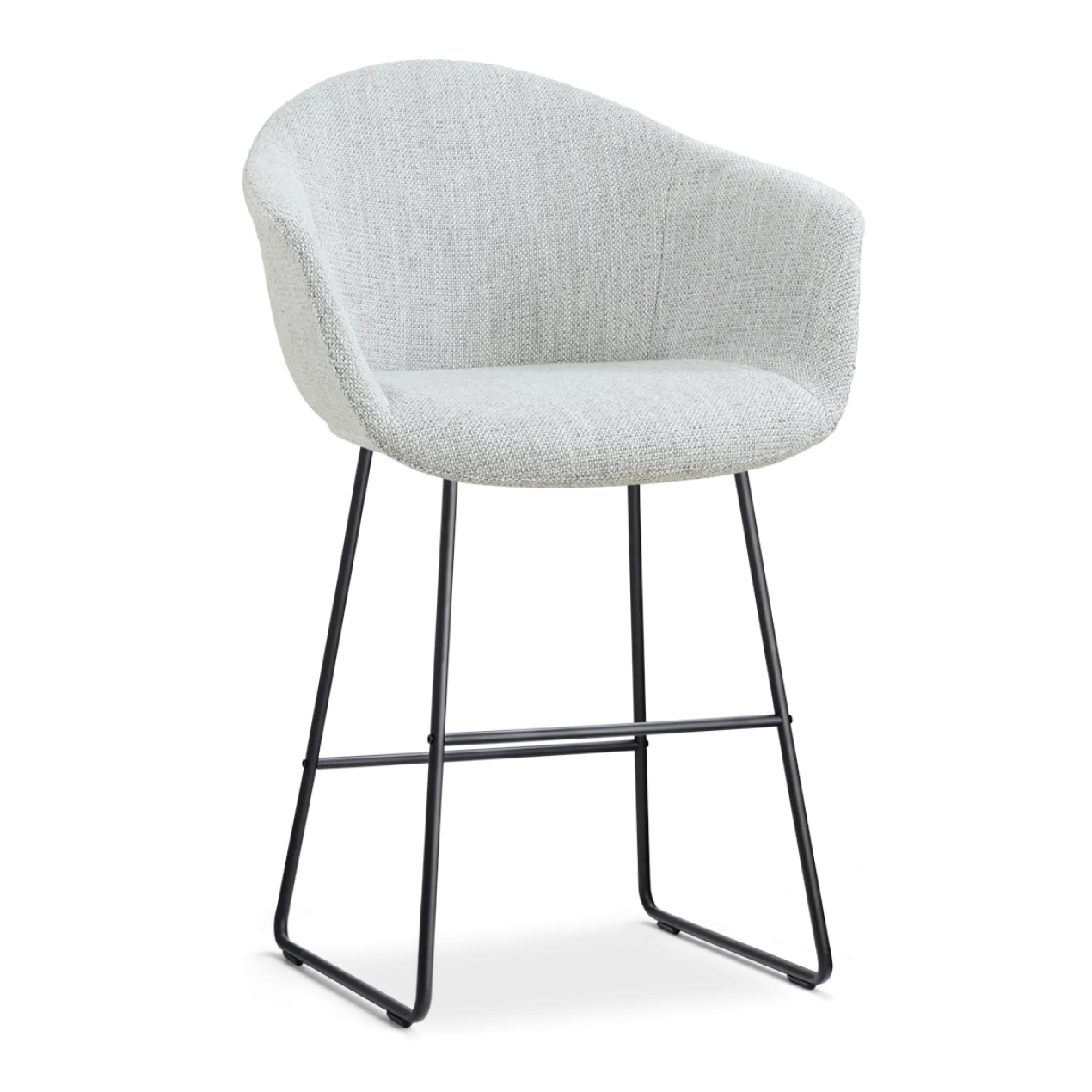 Barkruk Nino-Otis H65 cm zwart onderstel grijs melange
