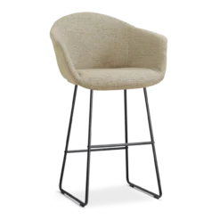 Barkruk Nino-Otis H75 cm zwart onderstel taupe melange