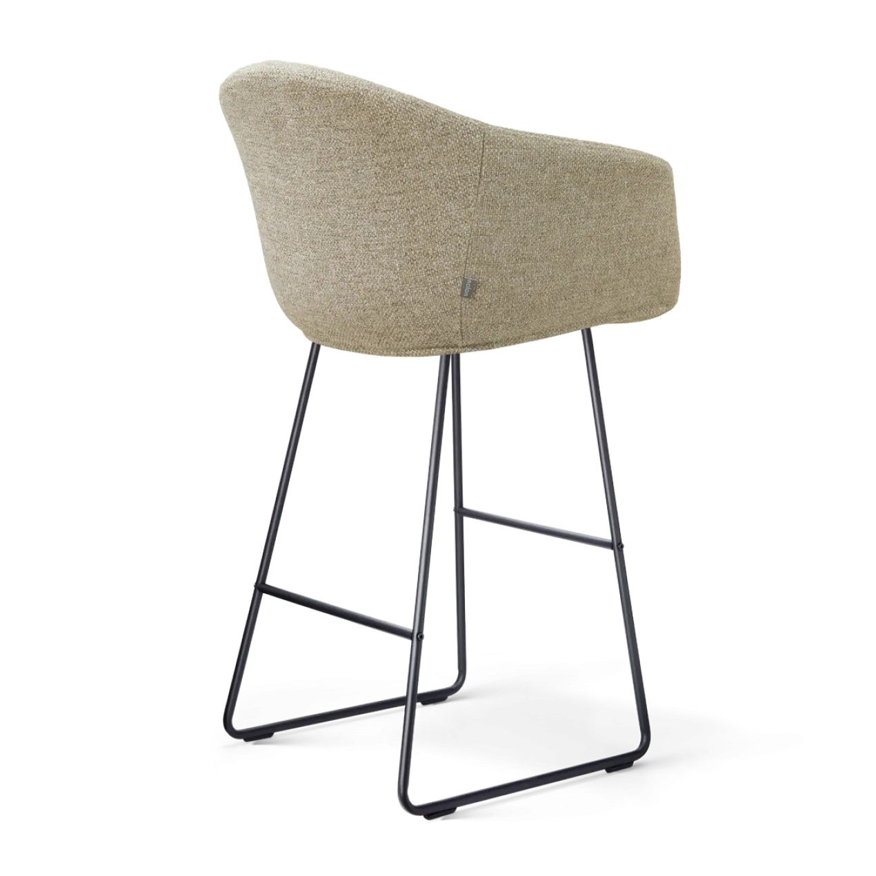 Barkruk Nino-Otis H75 cm zwart onderstel taupe melange