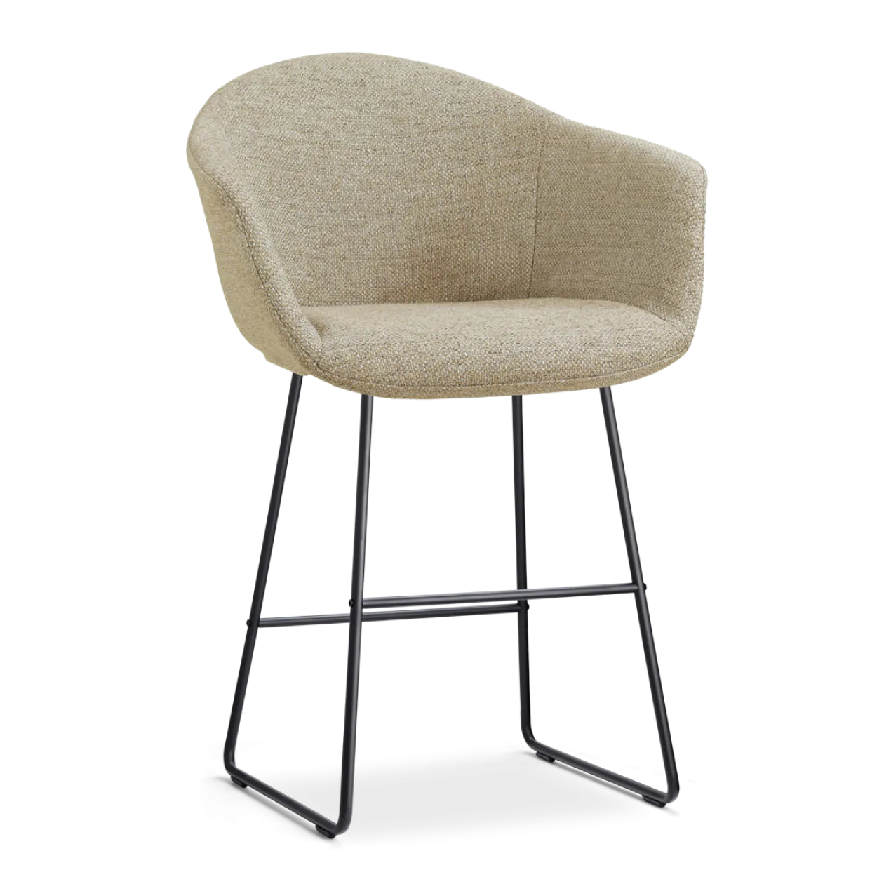 Barkruk Nino-Otis H65 cm zwart onderstel taupe melange