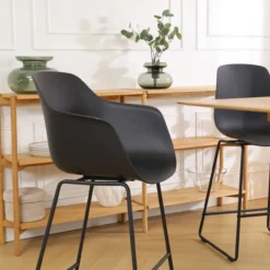 Barkruk Nino-Puk zwart H65 cm