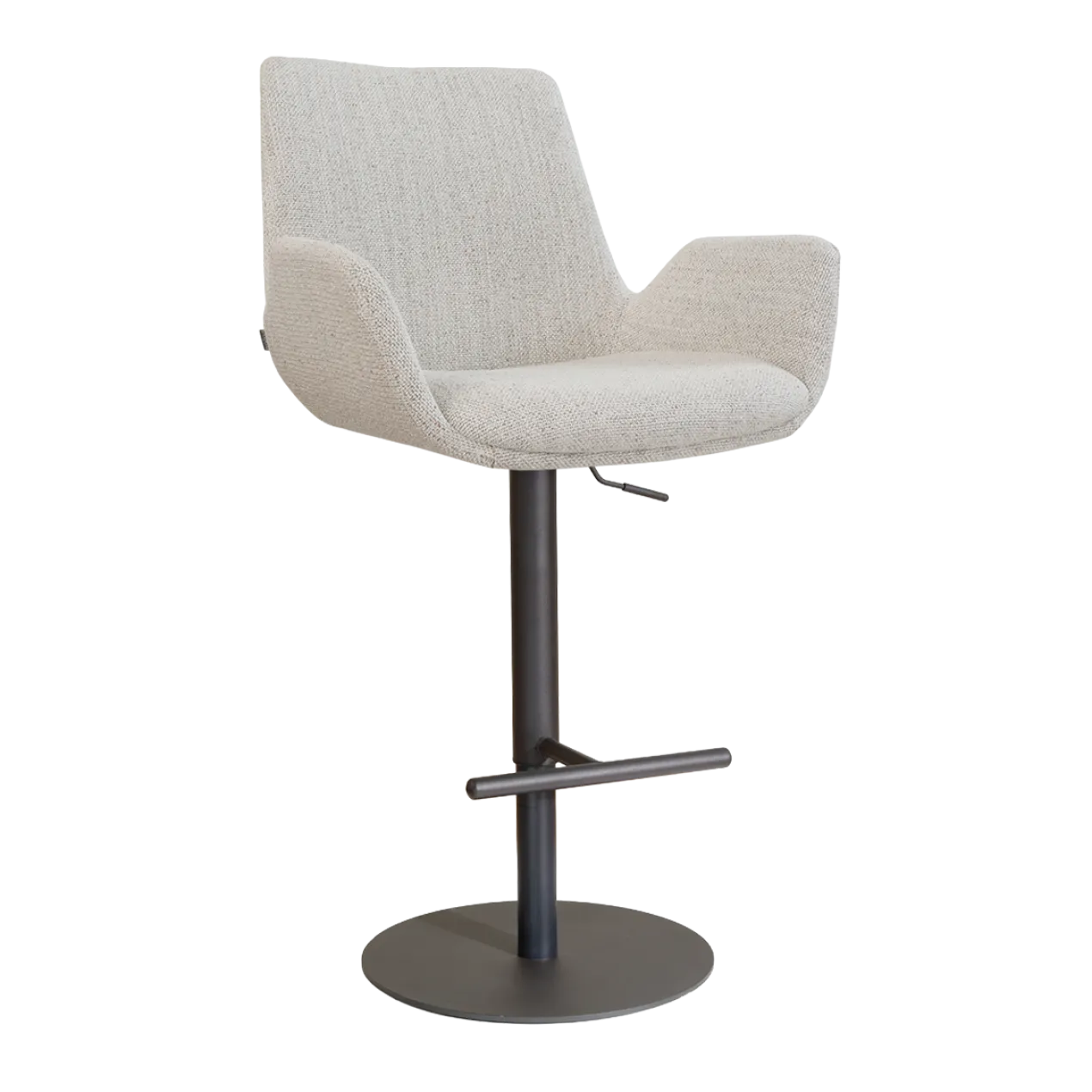 Barkruk Niva-Eef draaibaar tulp beige gemêleerd zwart