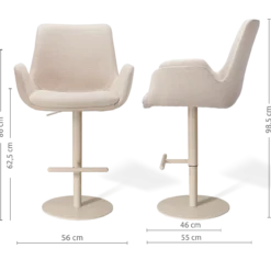 Barkruk Niva-Eef draaibare tulp beige Beige