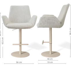 Barkruk Niva-Eef draaibare tulp beige gemêleerd Beige