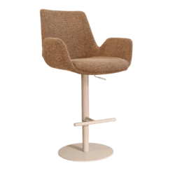 Barkruk Niva-Eef draaibare tulp bruin blend Beige