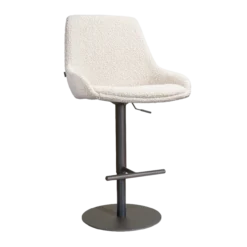 Barkruk Niva-Isa draaibare tulp bouclé beige zwart
