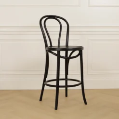 Barkruk Vienna Thonet No. 18 houten black stained H65 cm