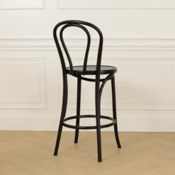 Barkruk Vienna Thonet No. 18 houten black stained H65 cm