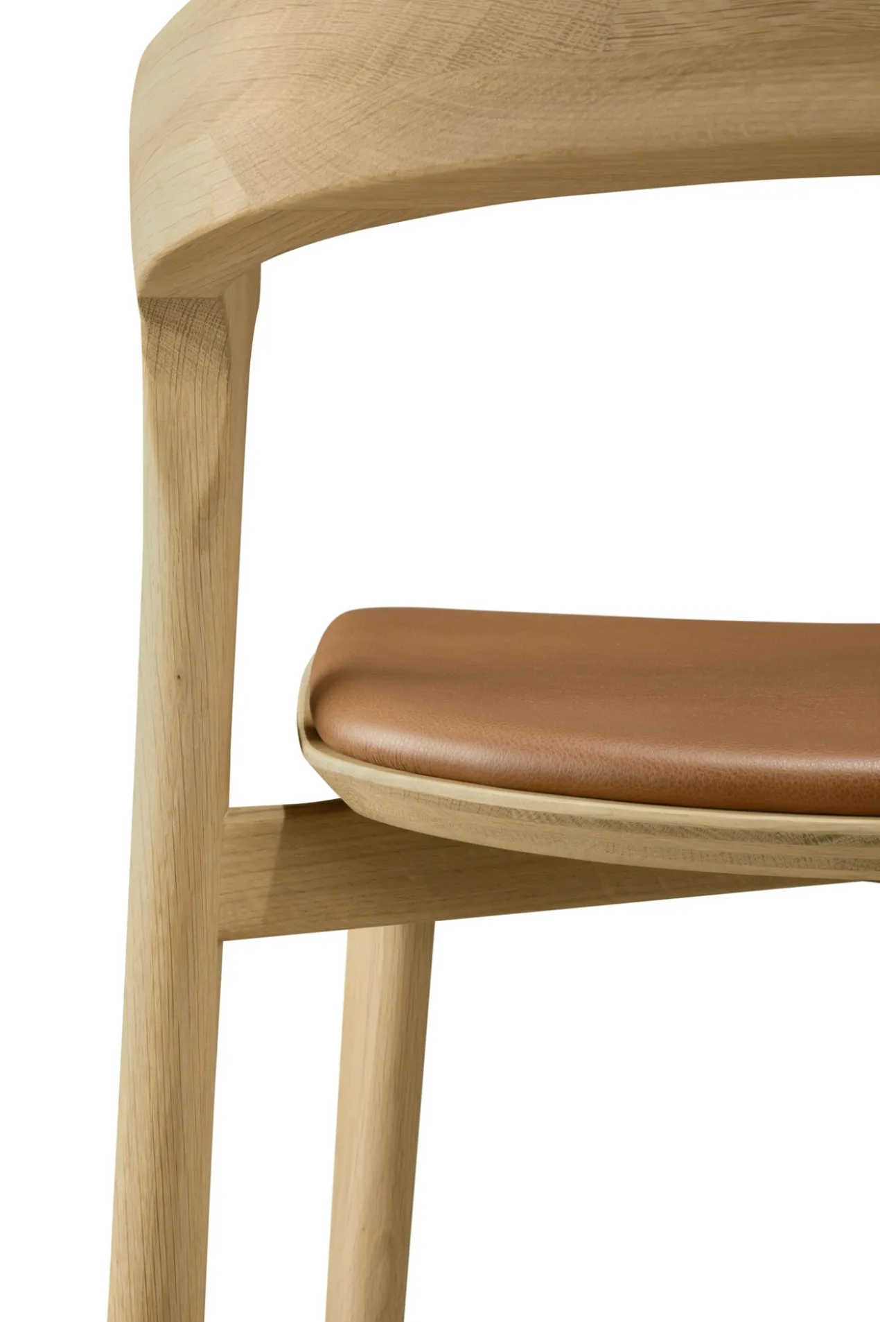 Barstoel Bok gelakt eiken/cognac leer 66 cm