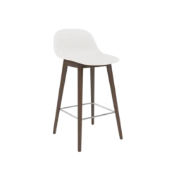 Barstoel Fiber 65 cm met rug en donker onderstel dark brown