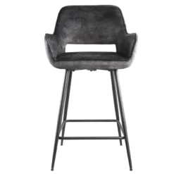 Barstoel Pim Velvet Antraciet M