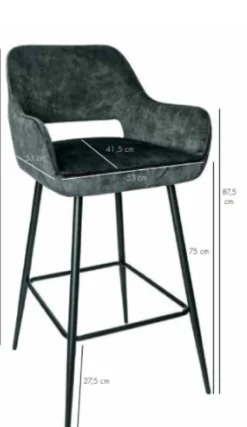 Barstoel Pim Velvet Beige M
