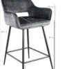 Barstoel Pim Velvet Bruin M