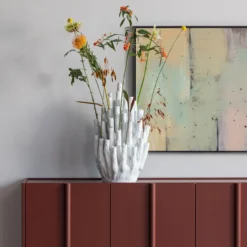Basu dressoir grenen bordeauxrood [fsc]