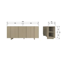 Basu dressoir grenen mud [fsc]