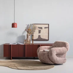Basu tv meubel 200 cm grenen bordeauxrood [fsc]