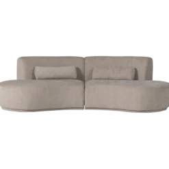Batavier half ronde bank 4-zits velvet zand melange
