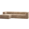 Bean hoekbank links chenille velvet perzikroze