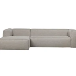 Bean hoekbank links incl. kussens lichtgrijs melange