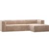 Bean hoekbank rechts chenille velvet naturel