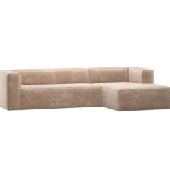 Bean hoekbank rechts chenille velvet naturel