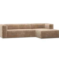 Bean hoekbank rechts chenille velvet perzikroze