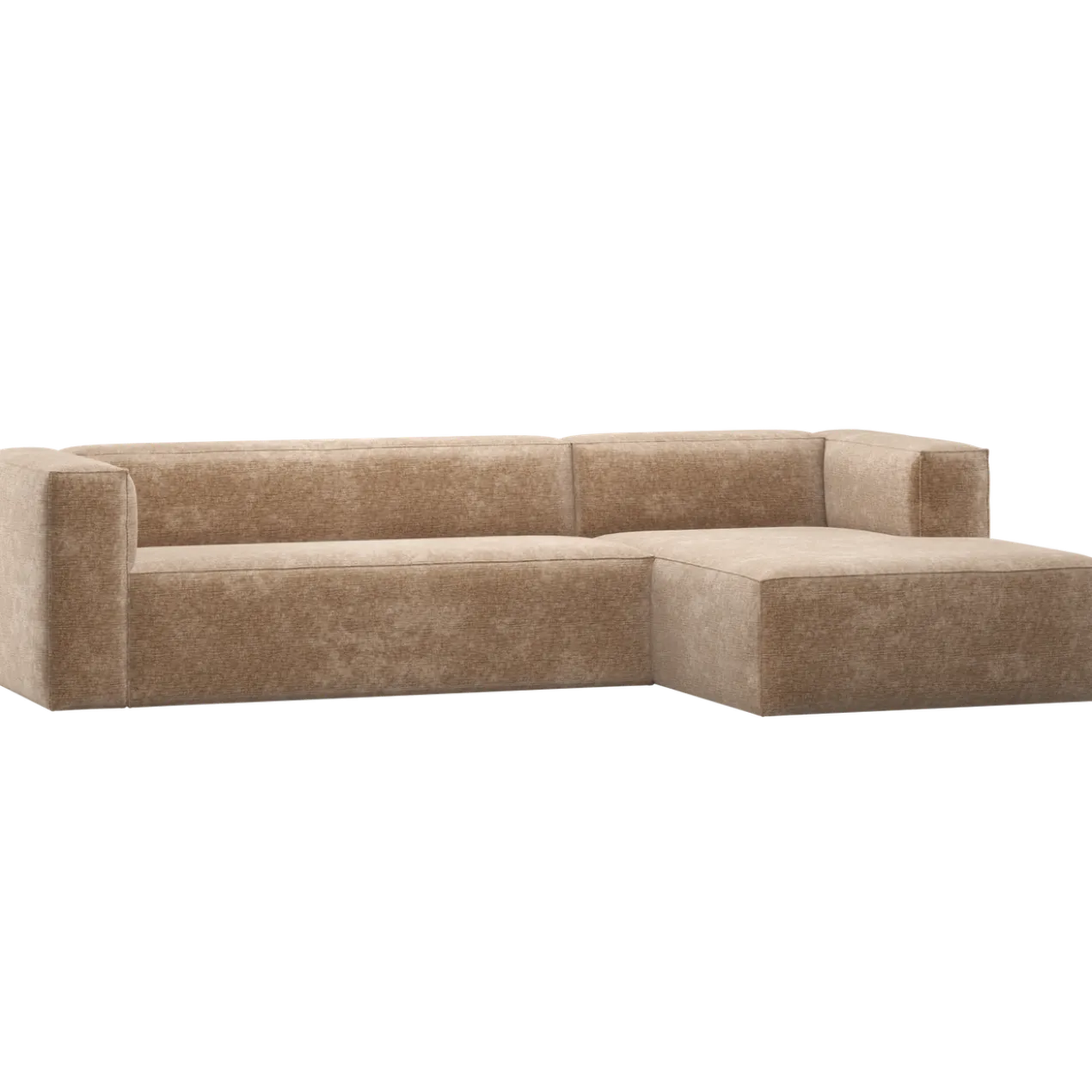 Bean hoekbank rechts chenille velvet perzikroze