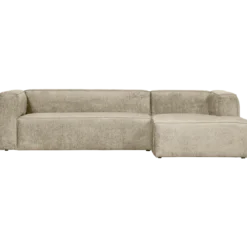 Bean hoekbank rechts structure velvet buttermilk