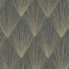 Behang Art deco bruin