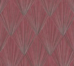 Behang Art deco rood