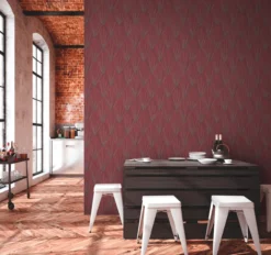 Behang Art deco rood